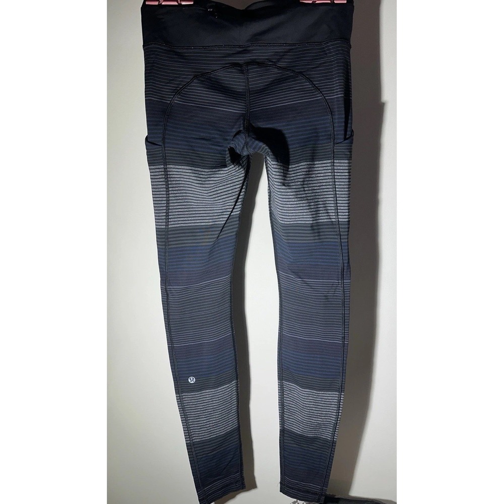 Lululemon Speed Tight II Luxtreme Size 6 Om Stripe Black/Multi Black